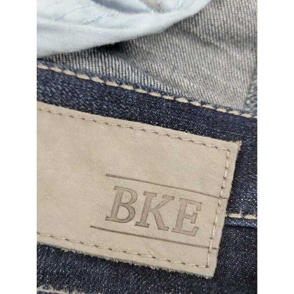 BKE Carter Jeans Mens 36R Blue Dark Wash Relaxed Straight Contrast Stitching - Picture 12 of 14